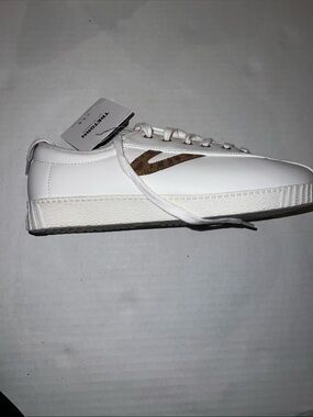 Tretorn White Low-Top Sneakers with Brown Side Detail